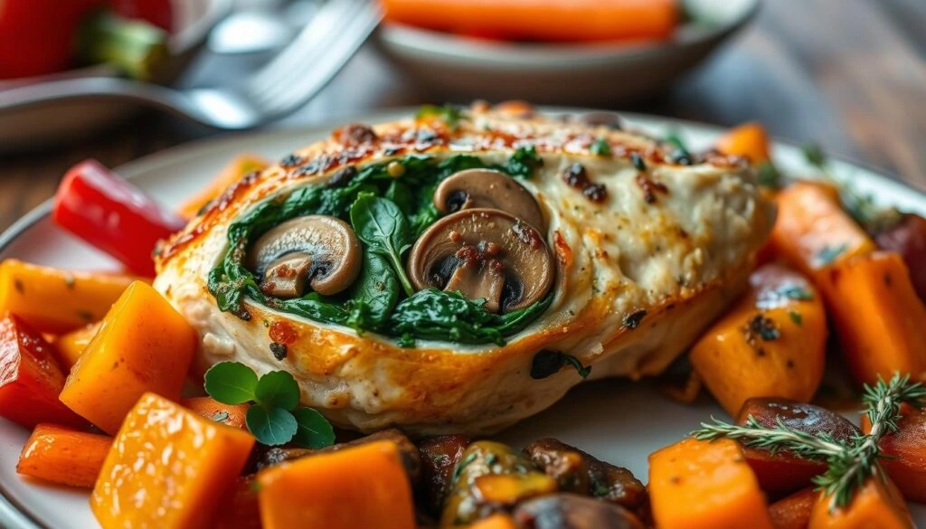 Spinach Mushroom Stuffed Chicken