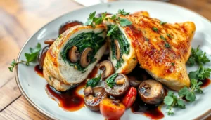 Spinach Mushroom Stuffed Chicken