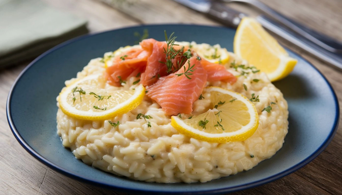 Smoked salmon and lemon risotto